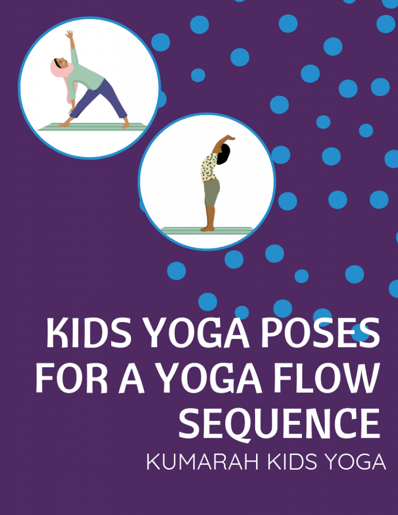 Kids yoga poses for a yoga flow sequence for the cover of printable yoga poses for kids