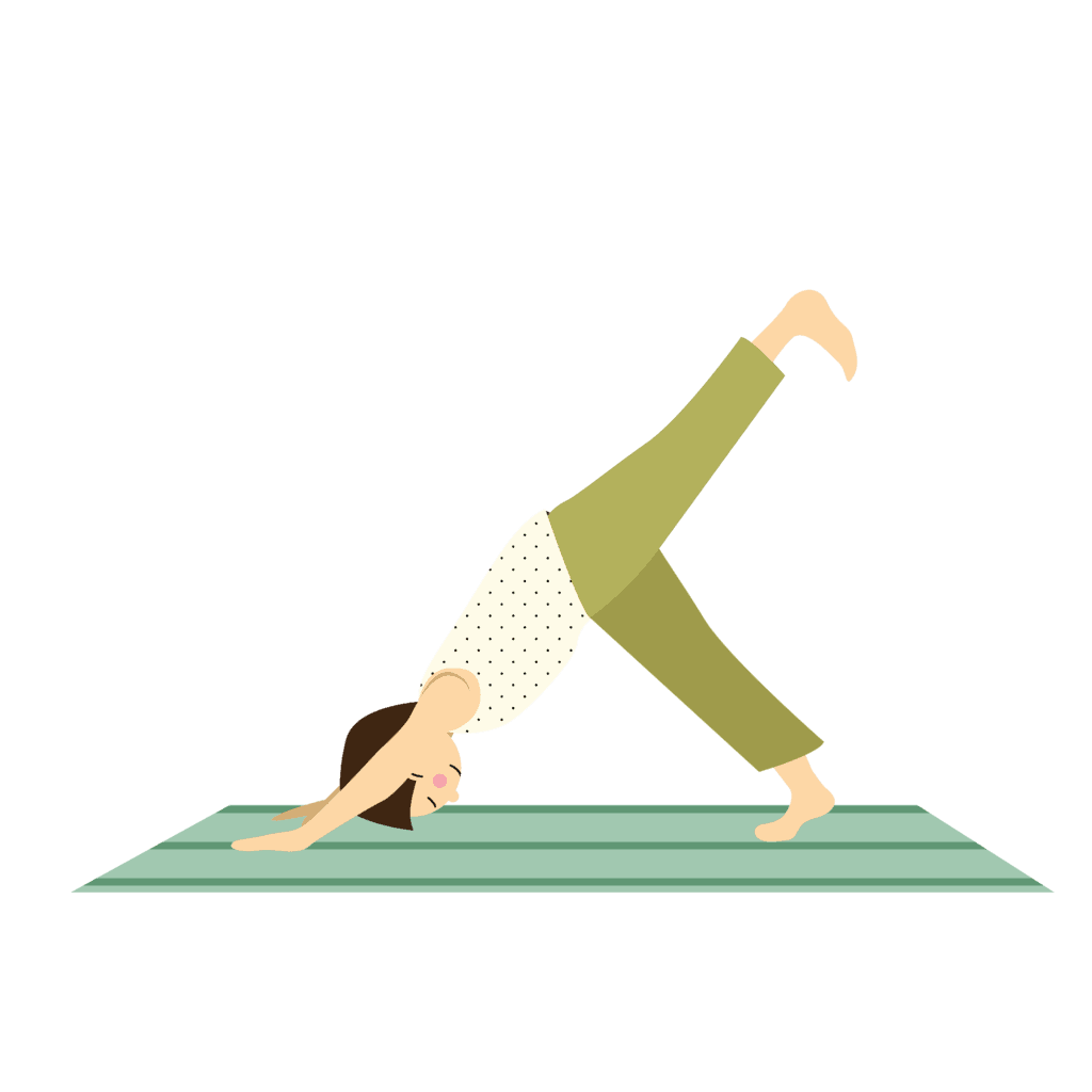 illustration of three-legged dog yoga pose