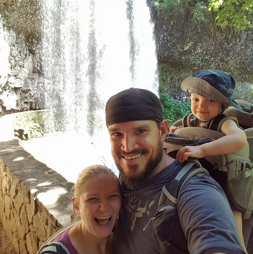 post author Jamie with her husband and child