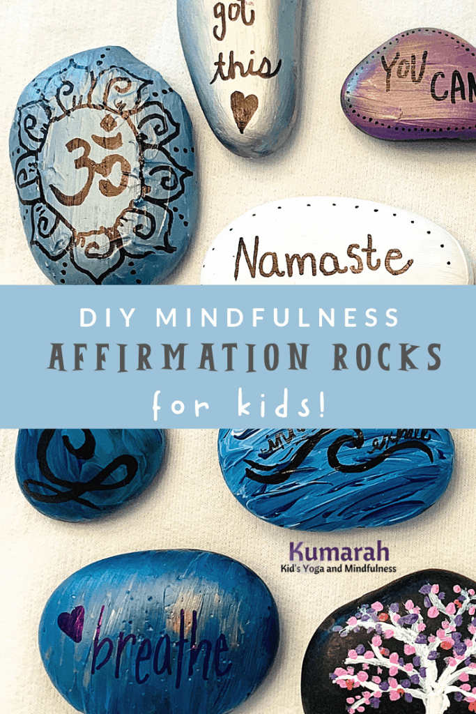 beautiful and colorful decorated rocks to paint DIY at home or school affirmation kindness rocks for kids to paint and use to practicing breathing and mindfulness