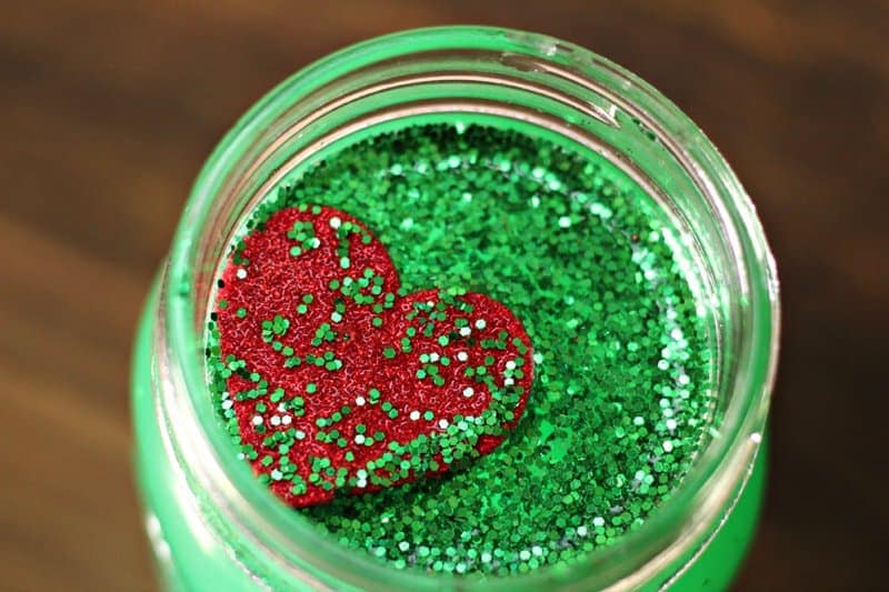 Grinchy Green Glitter Jar idea from Big Family Blessings