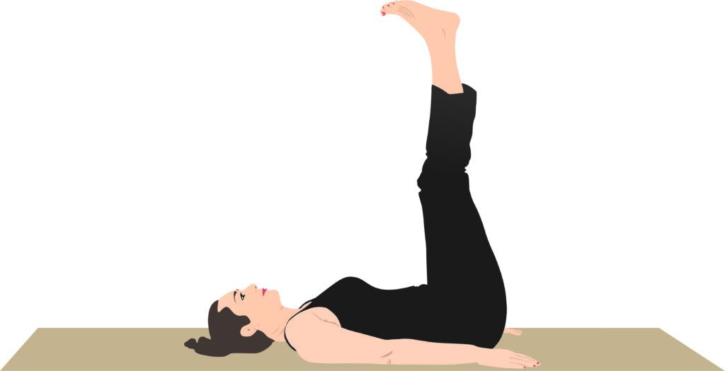 legs up the wall pose or menorah pose for winter-themed yoga