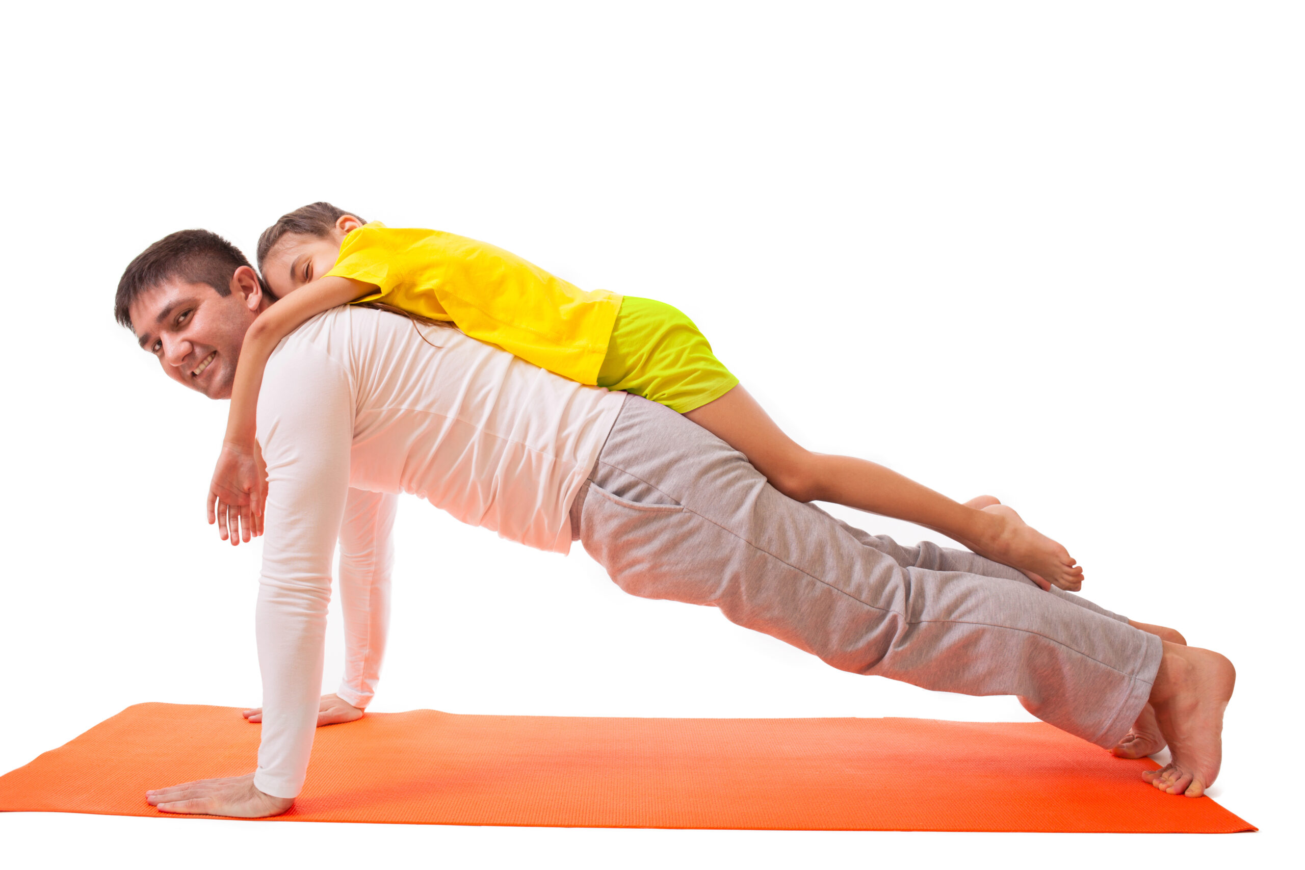 partner yoga game with kids at home