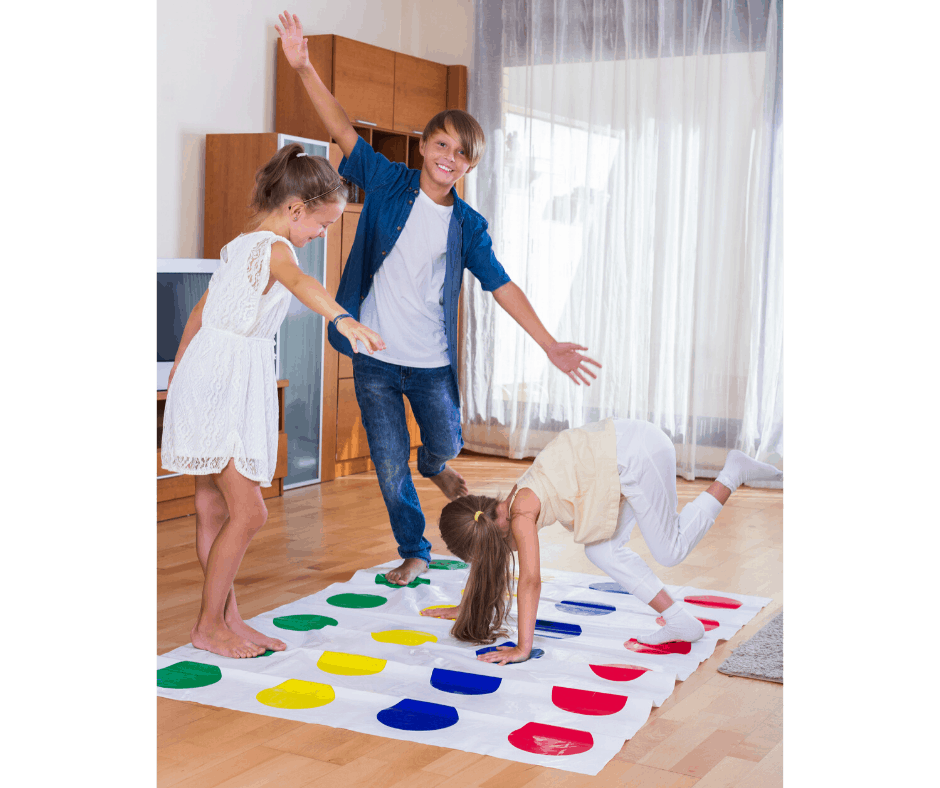 twister yoga, yoga games at home, yoga for kids at home