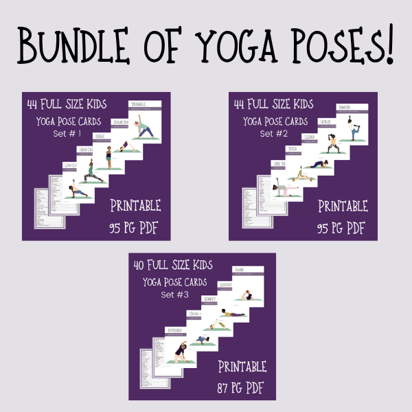 Yoga Poses Posters, Sturdy and Both Side Laminated, Yoga Educational Posters  for Parents and Kids