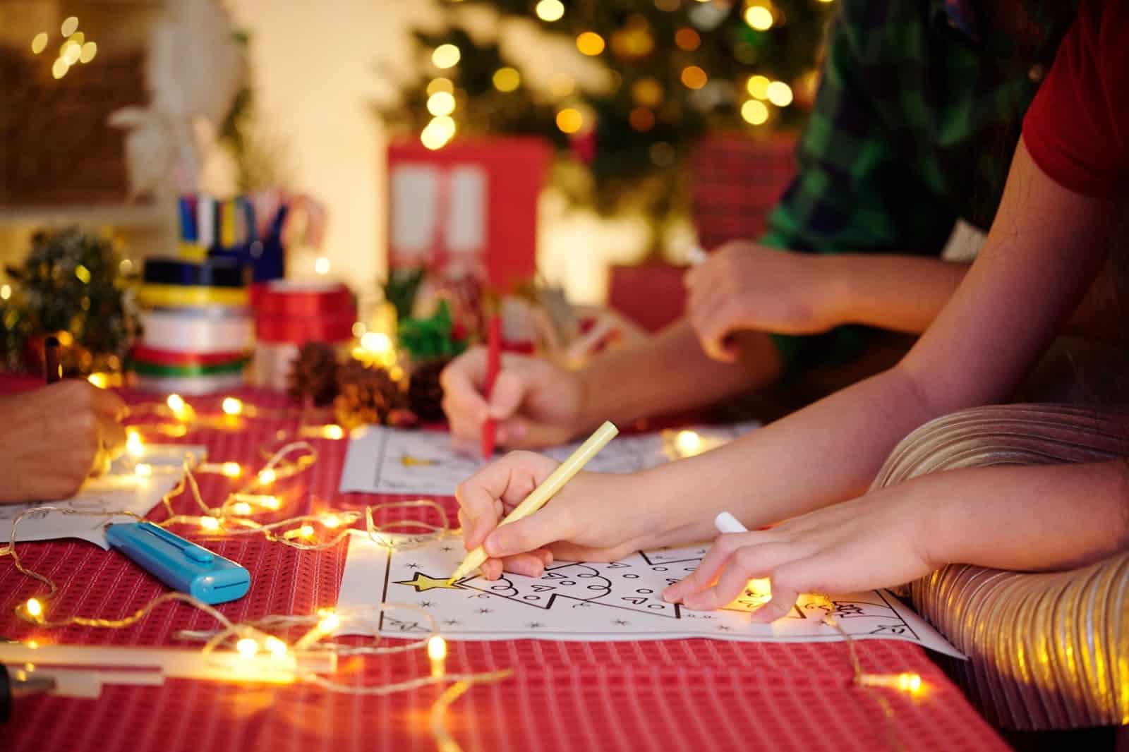 coloring during the holidays is a good way to reduce stress for kids