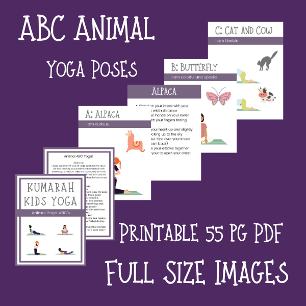 ABC yoga poses for kids, animal yoga poses for kids