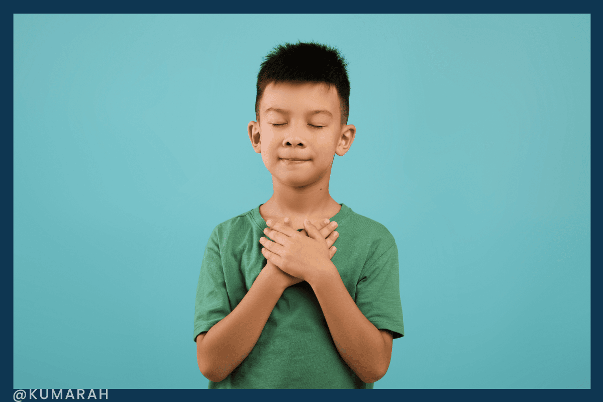 mindful child hands on heart