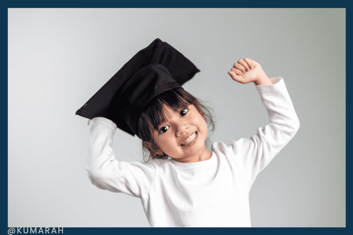 child in graduate cap positive self esteem